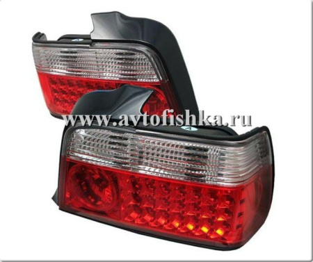 BMW 3 E36 4 дв. седан фонари задние светодиодные красно-белые, комплект 2 шт.