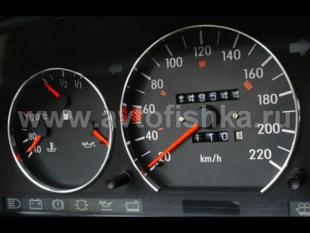 Mercedes W124 (84-95), W126 (80-92) светящиеся шкалы приборов - накладки на циферблаты панели приборов, дизайн № 2
