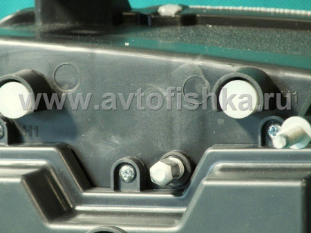 Chrysler Town&Country, Dodge Caravan, Plymouth Voyager (96-00) фары передние линзовые черные со светящимися ободками и светодиодной подсветкой, комплект 2 шт.