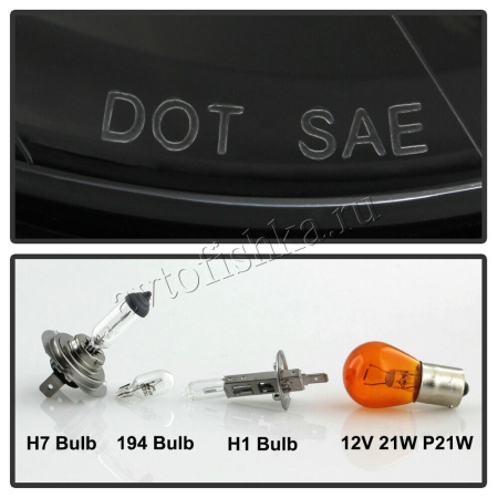 Mercedes CLK W208 (98-02) фары передние линзовые черные, комплект 2 шт.