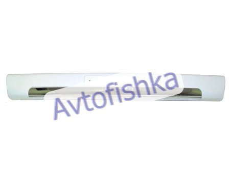 Toyota Prado 150 (2009-) верхняя пластиковая накладка на передний бампер, с надписью хромированной вставкой, под покраску.