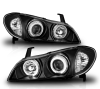 Nissan Maxima QX III A33 (00-06) фары передние линзовые черные, со светящимися ободками, комплект 2 шт.
