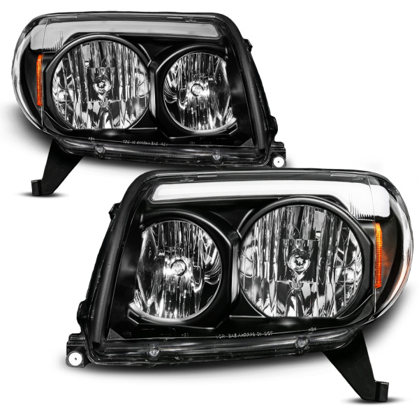 Toyota 4Runner (2003-2005) передние фары чёрные с LED C-Light