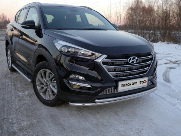 Hyundai Tucson (16–) Защита передняя нижняя (двойная) 42,4/42,4 мм