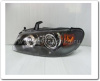 Nissan Almera II N16 (00-06) фары передние линзовые черные, со светящимися ободками, комплект 2 шт.