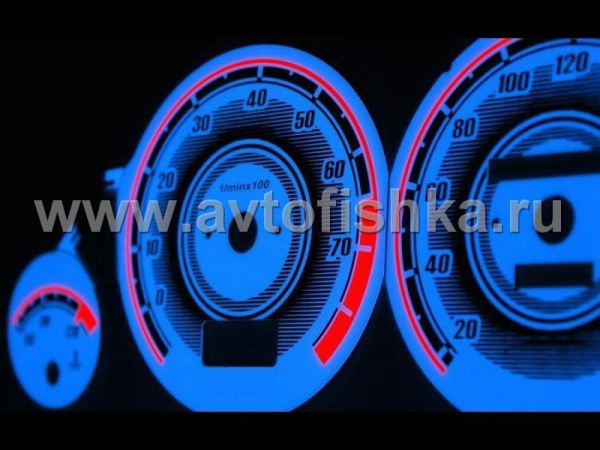 Audi 80, 90 B3, B4 светящиеся шкалы приборов - накладки на циферблаты панели приборов, дизайн № 3