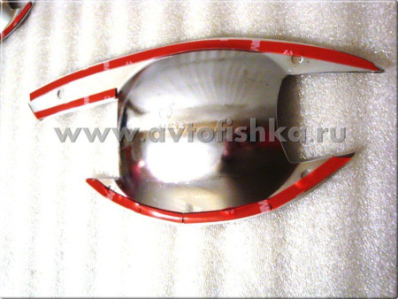 Nissan Navara (05-) накладки под ручки дверей хромированные, с надписью "NAVARA", комплект 4 шт.