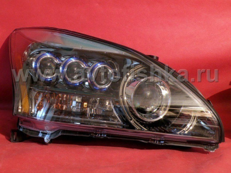 Lexus RX330, RX350 (03-08) передние линзовые ксеноновые фары, тонированный хром, под корректор, дизайн LS600, дизайн "MidWest", комплект 2 шт.