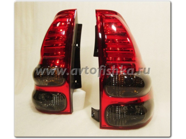 Toyota Land Cruiser Prado 120 (02-09) фонари задние светодиодные красно-тонированные, дизайн Lexus, комплект 2 шт.