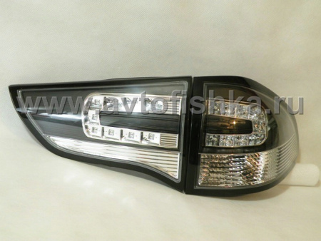 Mitsubishi Pajero Sport, Challenger (09-) фонари задние светодиодные черные, комплект 2 шт.