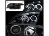 Ford Focus 2 ZX4 (05-07) USA фары передние линзовые черные со светящимися ободками CCFL, комплект 2 шт.