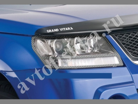 Дефлектор капота темный с надписью Suzuki Grand Vitara 2005-