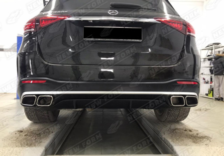 Mercedes-Benz GLE-Klasse V167 2018 - 2023 Диффузор заднего бампера с насадками на глушитель 6.3 AMG хром