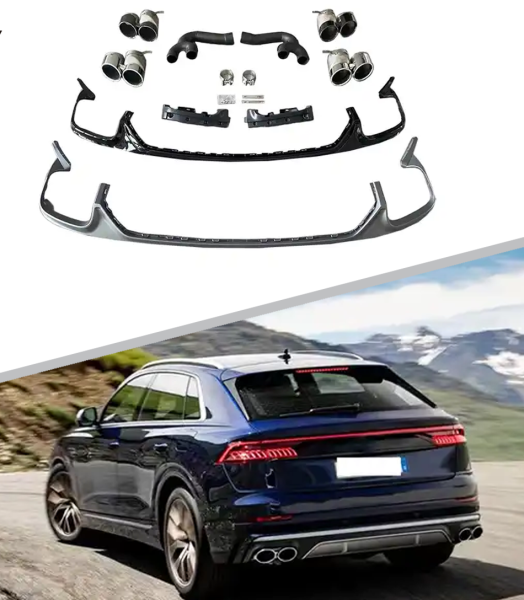 Диффузор RSQ8 с насадками для Audi Q8 2019-2022