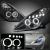 Toyota Celica 2000-2005 фары передние линзовые черные, со светящимися ободками LED