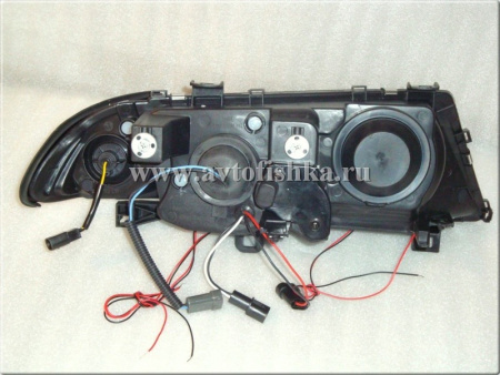 BMW 3 E46 (98-01) 4 дв. седан фары передние хромированные, со светящимися ободками, комплект 2 шт.