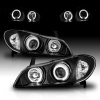 Nissan Maxima QX III A33 (00-06) фары передние линзовые черные, со светящимися ободками, комплект 2 шт.