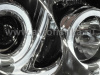 Toyota Yaris, Vitz (99-05) фары передние линзовые хромированные, со светящимися ободками, с электрокорректором, комплект 2 шт.