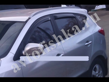 Дефлекторы боковых окон EGR 4 части тeмные Hyundai IX35 2010-