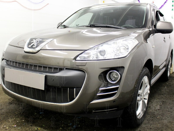 Peugeot 4007 (07–13) Защита радиатора, чёрная, низ