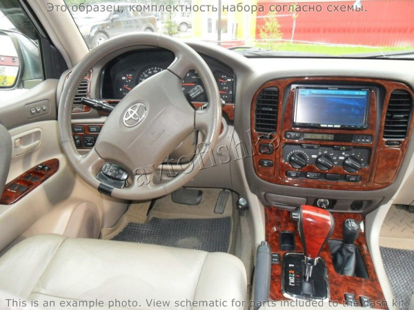 Декоративные накладки салона Toyota Land Сruiser 1998-н.в. Single CD Player, 1 элементов.