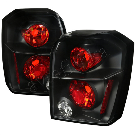 Dodge Caliber (06-12) фонари (стопы) задние черные, комплект 2 шт.
