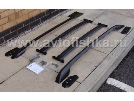 Nissan Qashqai (06-) рейлинги продольные на крышу, алюминиевые черные с поперечинами, комплект