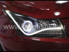 Chevrolet Cruze (08-) черные линзовые передние фары со светящимися ободками и диодной подсветкой в стиле Audi A8, комплект 2 шт.