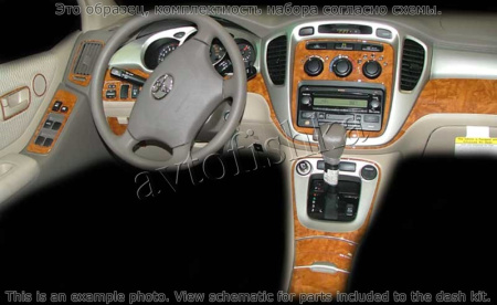 Декоративные накладки салона Toyota Highlander 2003-2007 Соответствие OEM