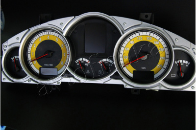 Porsche Cayenne 2002-2010 светодиодные шкалы (циферблаты) на панель приборов - дизайн 1