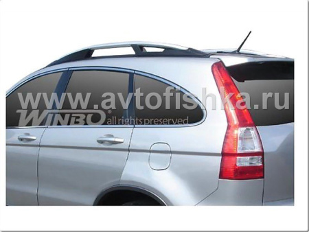 Honda CR-V (2006-2011) черные продольные алюминиевые рейлинги на крышу