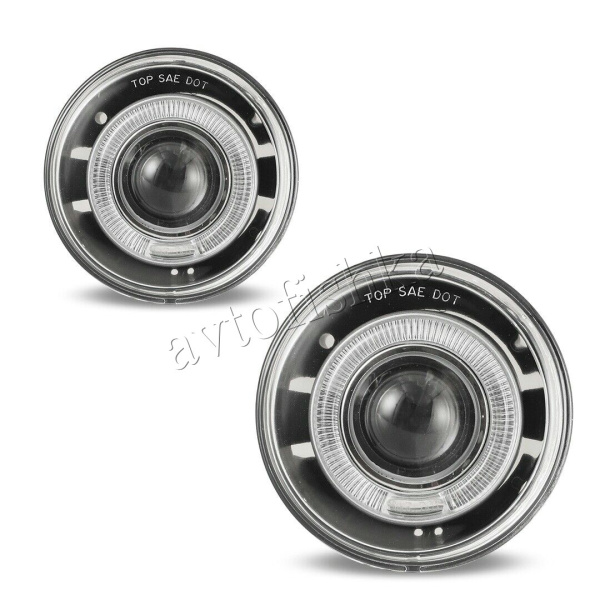 Jeep Grand Cherokee (04-10) фары противотуманные линзовые, со светящимися ободками, комплект 2 шт.