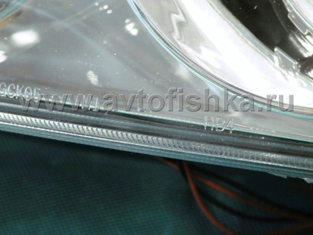 Jeep Grand Cherokee (04-07) фары передние линзовые хромированные, со светящимися ободками CCFL и светодиодами, комплект 2 шт.