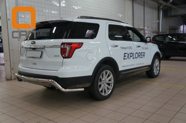 Ford Explorer (16–) Защита заднего бампера одинарная волна d 60 мм, нерж.