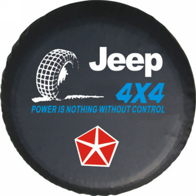 Чехол запасного колеса из экокожи с эмблемой Jeep 4WD №3, радиусы 14; 15; 16; 17;