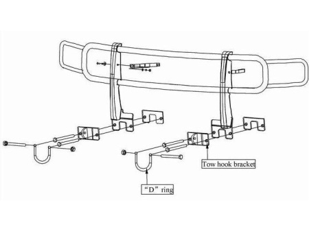Hummer H3 (05-) защита переднего бампера, труба из нержавеющей стали