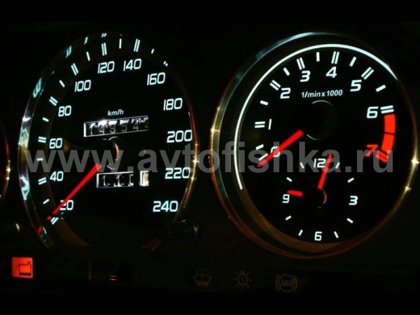 Mercedes W201 190 светящиеся шкалы приборов - накладки на циферблаты панели приборов, дизайн № 1