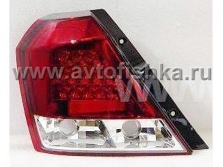 Chevrolet Aveo T200 хэтчбек (03-07) фонари задние красно-хромированные светодиодные