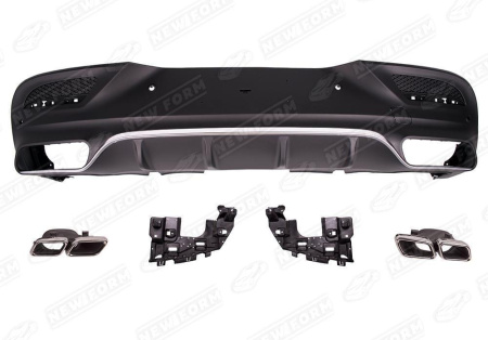 Mercedes-Benz GLE-Klasse C292 2015 - 2019 Диффузор заднего бампера 6.3 AMG с хром насадками на глушитель