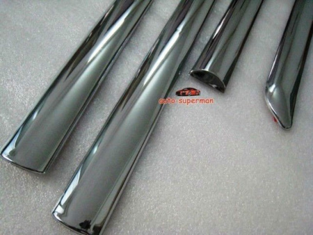 Toyota Corolla (2006-2013) седан пластиковые молдинги на двери боковые полностью хромированные, комплект 4 шт.