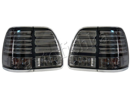 Lexus LX470 (98-07) фонари задние светодиодные с хром окантовкой, черные