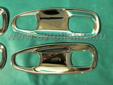 Toyota Land Cruiser Prado 150 (10-) пластиковые хромированные накладки под внешние ручки дверей, комплект 4 шт.