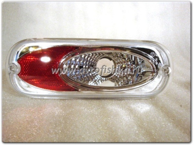 Chrysler PT Cruiser (01-05) фонари задние в бампер красно-хромированные, комплект 2 шт.