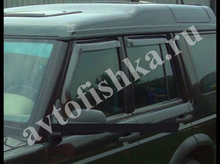 Дефлекторы боковых окон 4 части дымчатые Land Rover Discovery 2 1999-2003