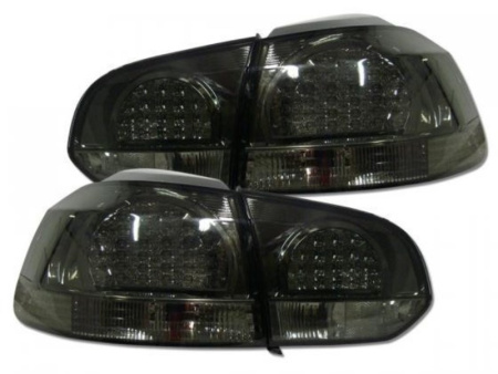 Volkswagen Golf 6 (09-) задние тюнинговые тонированные фонари со светодиодами, комплект левый и правый