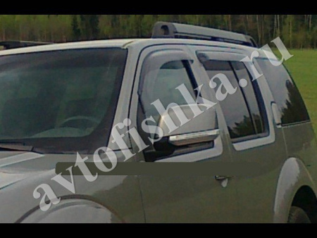 Дефлекторы боковых окон 4 части дымчатые Nissan Pathfinder R51 (05-14)
