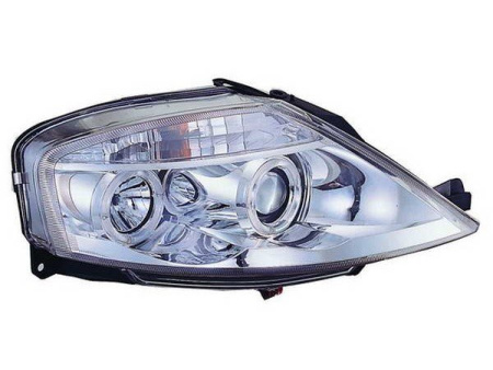 Citroen C3 (02-07) фары передние линзовые хромированные, со светящимися ободками, комплект 2 шт.