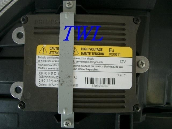 Mercedes S W220 (98-05) фары ксеноновые передние линзовые хромированные с блоками розжига ксенона Philips, лампы D1S Osram, без электрокорректора, комплект 2 шт.