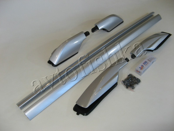 Toyota RAV4 (06-09), (09-) короткая база рейлинги продольные на крышу, алюминиевые серебристые, дизайн "Оригинал", установочный комплект.