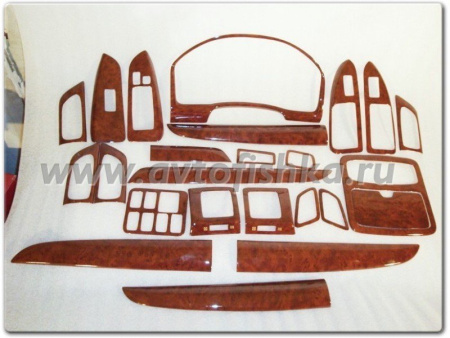 Toyota Land Cruiser Prado 120 (02-) отделка салона под дерево, комплект 24 предмета.
